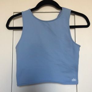 Alo Yoga blue crop top